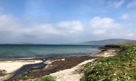 The coast at Evie close to the start of St Magnus Way.