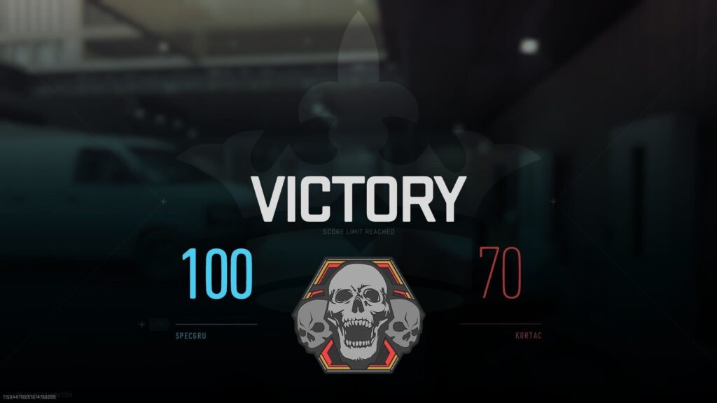 Team Deathmatch win in COD MW2