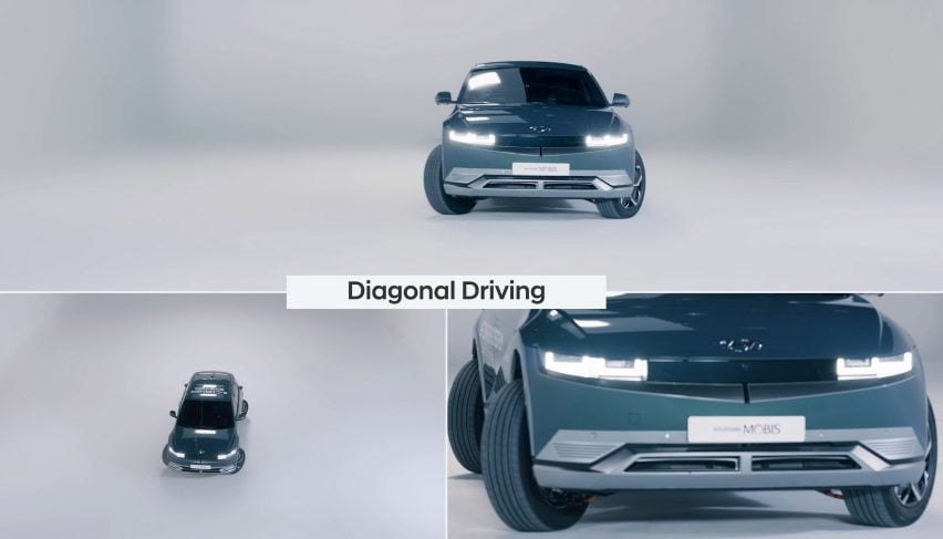 An Ioniq 5 dirving sideways