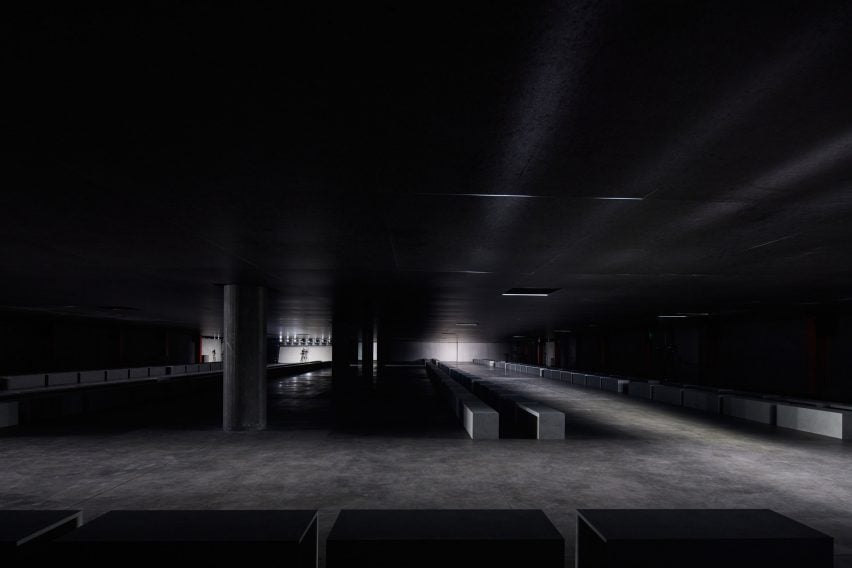 Interior image of the Prada Autumn Winter 2023 menswear show 