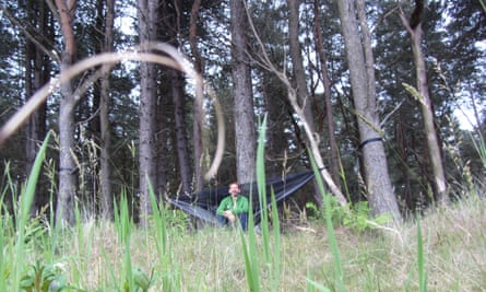 The author wild camping in the Tay valley.