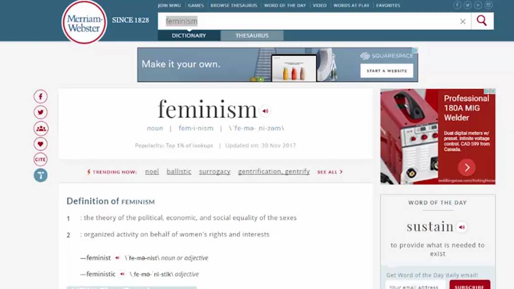 Click to play video: 'Merriam-Webster names ‘feminism’ word of the year'
