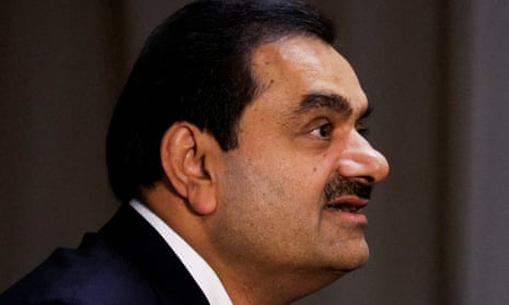 A picture of Indian billionaire Gautam Adani during an inauguration ceremony after the Adani Group completed the purchase of Haifa Port in Israel on 31 January.