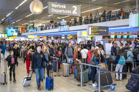 The crowded Schiphol Airport in Schipol, Amsterdam, in April last year.
