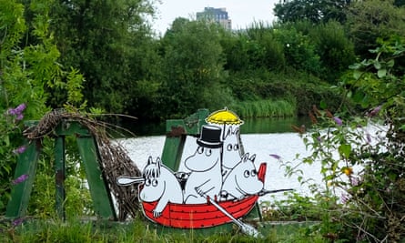 The Moomin Trail in Walthamstow Wetlands, celebrating the work of Tove Jansson creator of the Moomins.