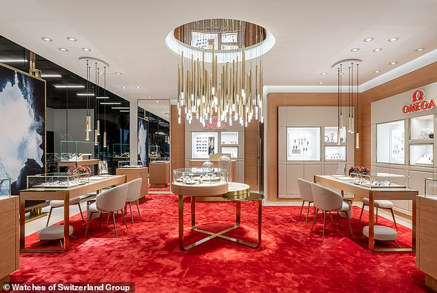 Turnover: Watches of Switzerland, which sells brands such as Omega, saw its revenue increase by 17 per cent to £407million for the three months ending 29 January
