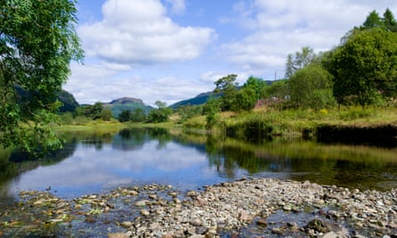 The River Leny with Meall Mór hill beyond.