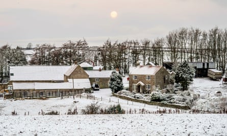 Snowy conditions in the North York Moors national park on Tuesday.