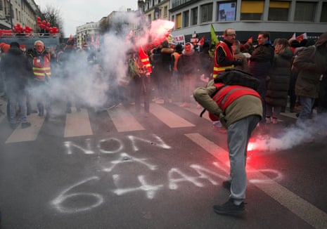 Protesters at the demonstration in Caen.