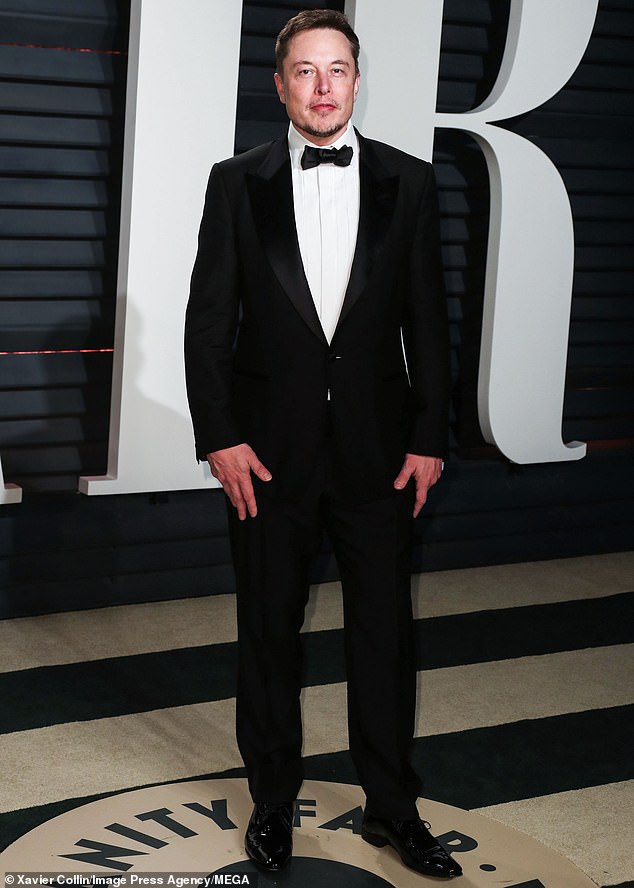 Pictured, Elon Musk at the Vanity Fair Oscar Party in 2020. Born in 1971, the controversial figure and PayPal founder burst onto the Silicon Valley scene more than two decades ago