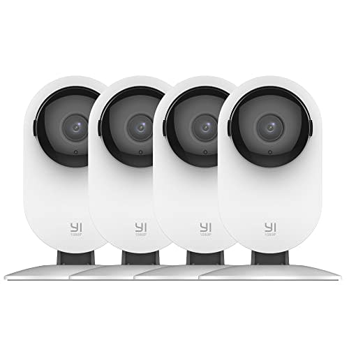 YI 4pc Security Home Camera, 1080p 2.4G WiFi Smart Indoor Nanny IP Cam with Night Vision, 2-Way…