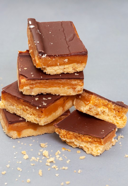 A stack of millionaire's shortbread
