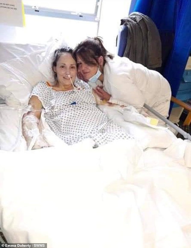 At one point, doctors advised her mother to turn off her life support (pictured together)