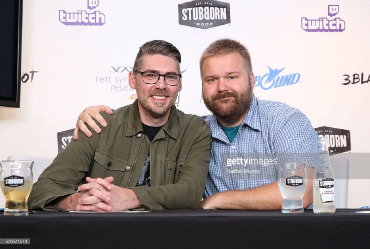 Marcus Graham, aka djWHEAT, of Fortis Games and Robert Kirkman, chairman of Skybound Entertainment and producer of The Walking Dead.