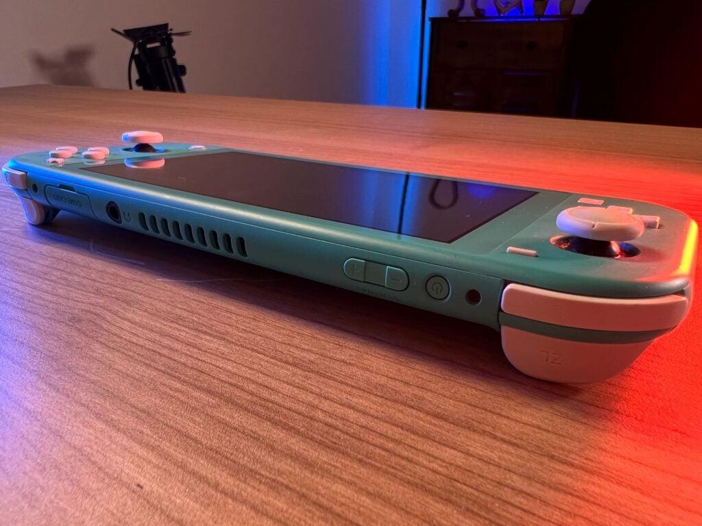 Port and top of the Switch Lite