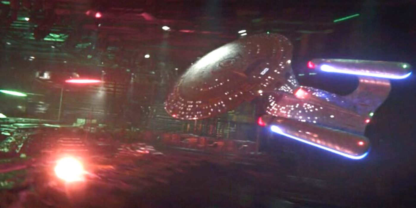 Enterprise-D Borg Battle