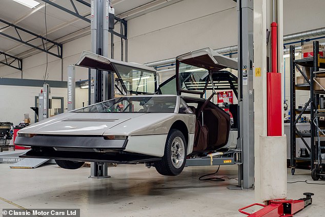 Aston Martin originally intended to build between 15 and 20 of the cars, but the firm then decided that the project was too costly and so only one was ever made. Above: The car after being restored
