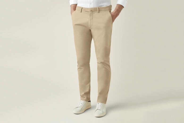 luca faloni spring summer 2023 camel beige lightweight cotton chinos - Luxe Digital