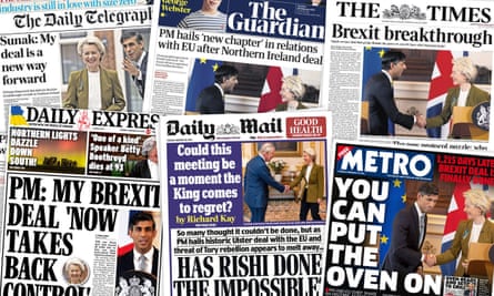 Composite of the UK newspaper front pages.