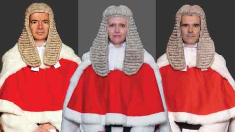 From left: Justices Simon Bryan, Joanna Smith and Martin Griffiths