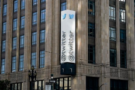 twitter logo on side of building
