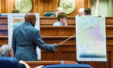 District maps are shown during a special session in Montgomery in November 2021.