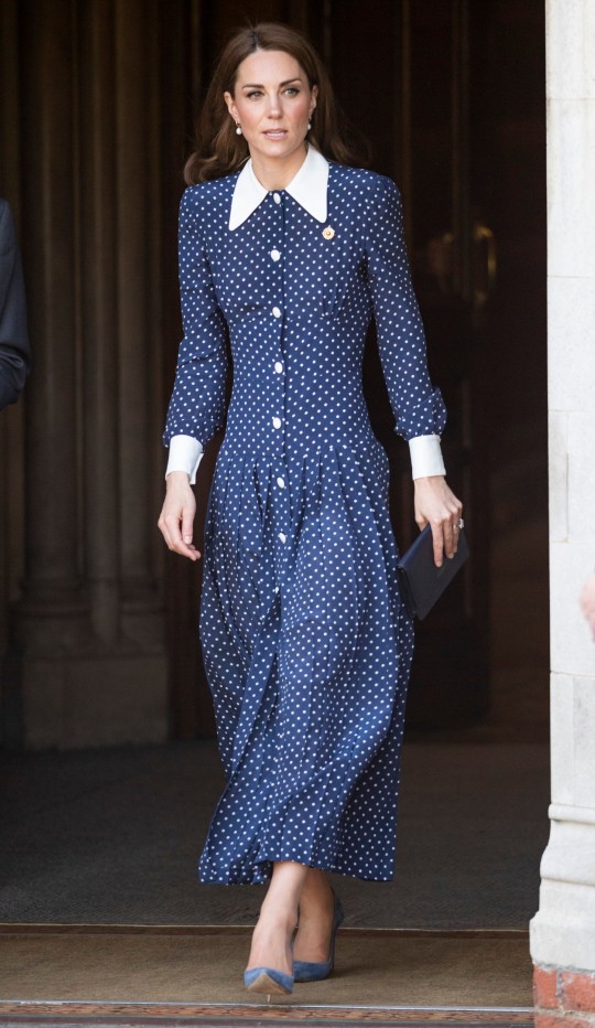 BLETCHLEY, ENGLAND - MAY 14: Catherine, Duchess of Cambridge, visits the D-Day exhibition at Bletchley Park on May 14, 2019 in Bletchley, England. The D-Day exhibition marks the 75th anniversary of the D-Day landings. (Photo by Mark Cuthbert/UK Press via Getty Images)