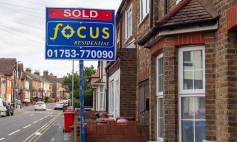 A photo of a sold sign outside a house in Chalvey, Slough.