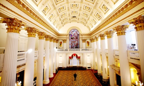 The Egyptian Hall at the Mansion House in London, the official residence of the Lord Mayor of the City of London, where Jeremy Hunt will deliver a speech on Monday.