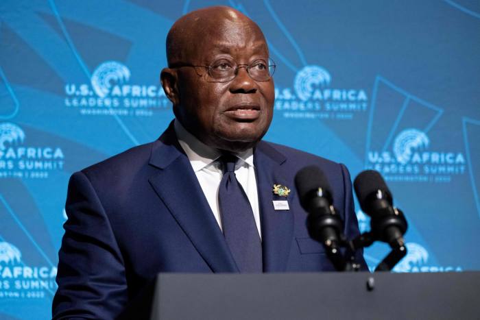 President Nana Akufo-Addo of Ghana addresses the African Diaspora Young Leaders Forum in Washington last December