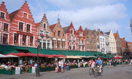 Cycling in Bruges.