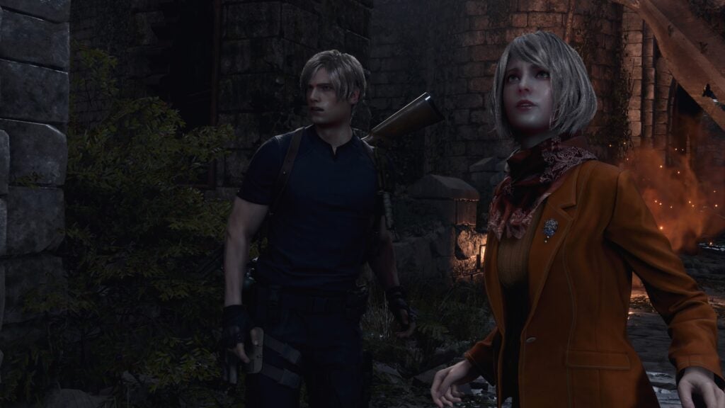 Leon Kennedy and Ashley Graham in Resident Evil 4