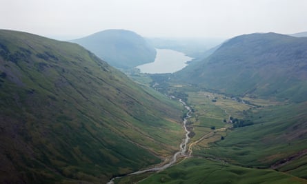 Looking down Wasdale from the top of Napes Needle.