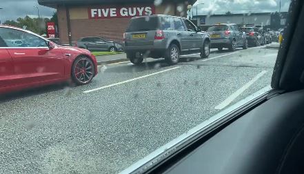 Frustrated motorists ditched their cars for fast food outlets as they waited to escape