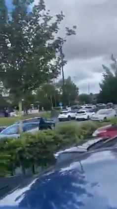 Shoppers shared pictures and videos of the car park congestion online