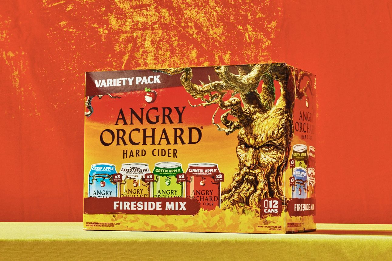 A case of Angry Orchard Hard Cider Fireside Mix.