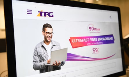 A TPG internet ad on a computer screen.