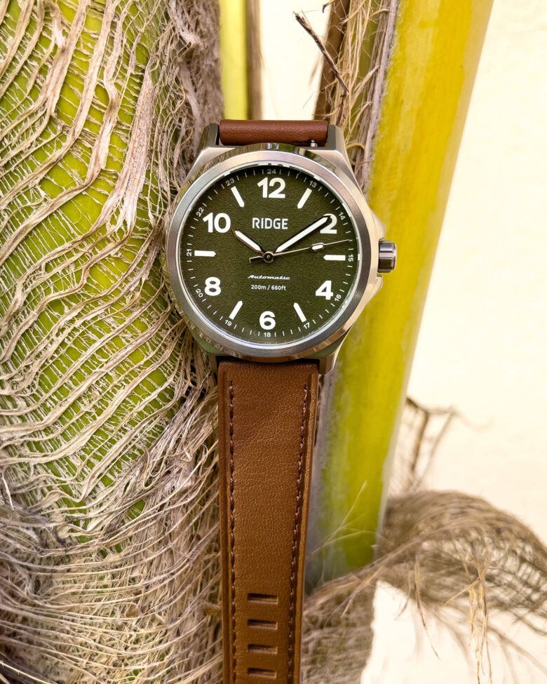 Ridge Titanium Field watch review olive green - Luxe Digital