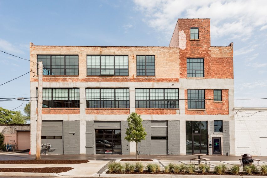 Restored brick building in Detroit