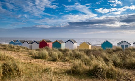 Southwold beach huts at sunriseP9907N Southwold beach huts at sunrise