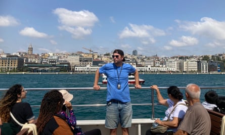 Ben Aitken on a Bosphorus tour boat.