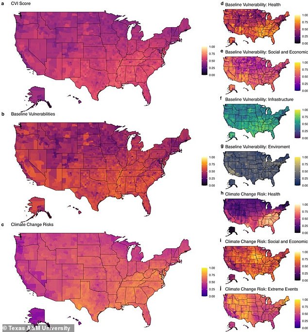 The direct and indirect impacts of climate change were divided into five risk categories: Health, social and economic, infrastructure, environment and extreme events