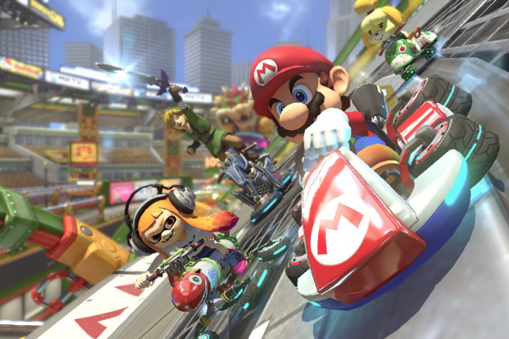 Mario Kart racing.