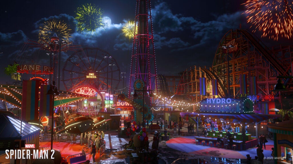 Marvel's Spider-Man 2 fun fair setting