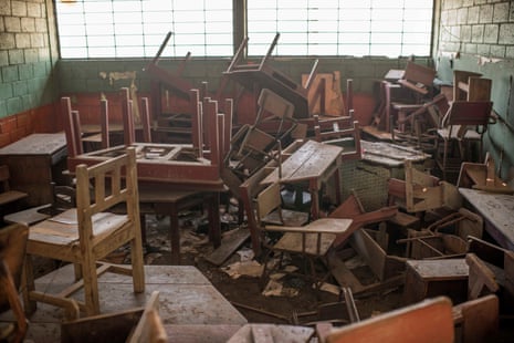 The insider of the damaged primary school.
