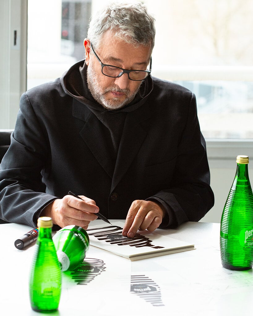 perrier celebrates 160th anniversary with limited edition bottle by philippe starck