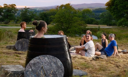 An ice-bath group at Broughton Sanctuary