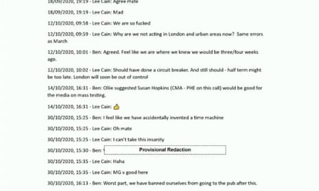 Messages between Cain and Warner
