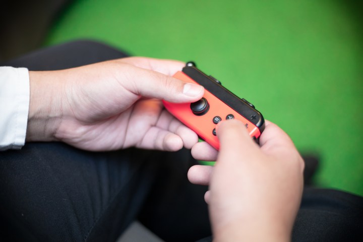 Nintendo Switch Joy-Con used sideways.