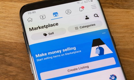 The Meta Facebook application Marketplace for buying and selling people's goods online on a smartphone screen.
